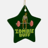 Ornement En Céramique Drôle Zombie Buff Poids Lifter (Droite)