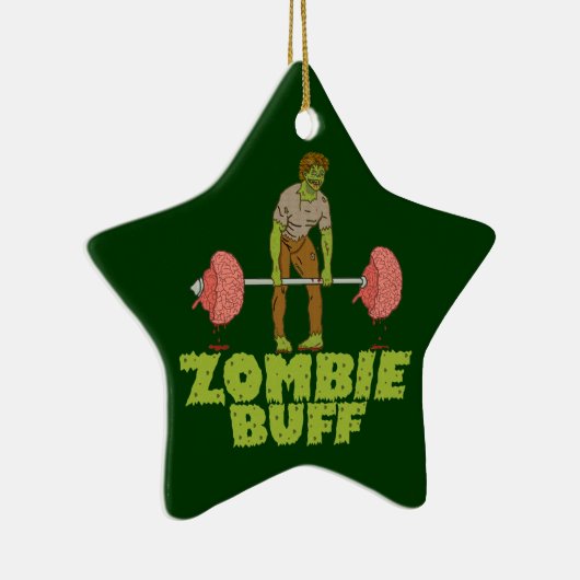 Ornement En Céramique Drôle Zombie Buff Poids Lifter (Droite)