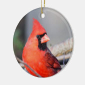 Ornement en céramique du cardinal rouge (Gauche)