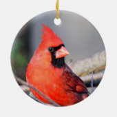 Ornement en céramique du cardinal rouge (Dos)