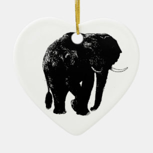 Ornement en céramique du Coeur éléphant