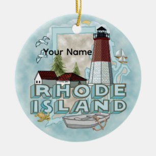 Ornement en céramique du phare de Rhode Island