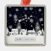 Ornement en céramique du village de Noël (Devant)