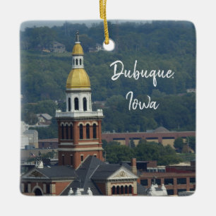 Ornement En Céramique Dubuque, Iowa Ville Voir l'ornement en céramique d