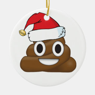 Ornement En Céramique Dunette hilare Emoji de Noël
