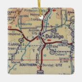 Ornement En Céramique Durango CO Vintage Map (Devant)
