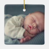 Ornement En Céramique Dusty Blue Baby Boy Birth Stats Photo (Dos)