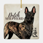 Ornement En Céramique Dutch Shepherd Dog - Dutchie (Dos)