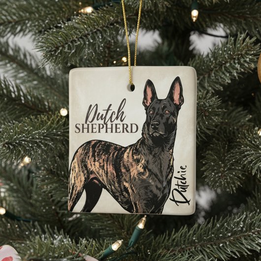Ornement En Céramique Dutch Shepherd Dog - Dutchie