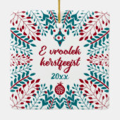 Ornement En Céramique E vroolek kerstfeejst, Joyeux Noël flamand occiden (Dos)