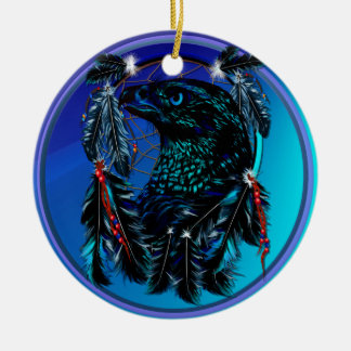 Ornement En Céramique Eagle_Dreamcatcher-Ornament noir