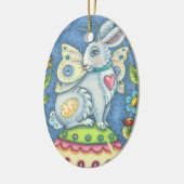 Ornement En Céramique EASTER EGG FAIRY, RABBIT ORNAMENT Oval (Gauche)