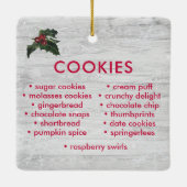 Ornement En Céramique Échange de cookies de Noël (Dos)