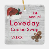 Ornement En Céramique Échange de cookies de Noël (Devant)
