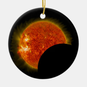 Ornement En Céramique Éclipse solaire en cours