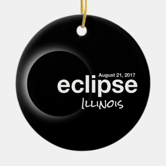 Ornement En Céramique Éclipse solaire totale 2017 - Illinois (Devant)