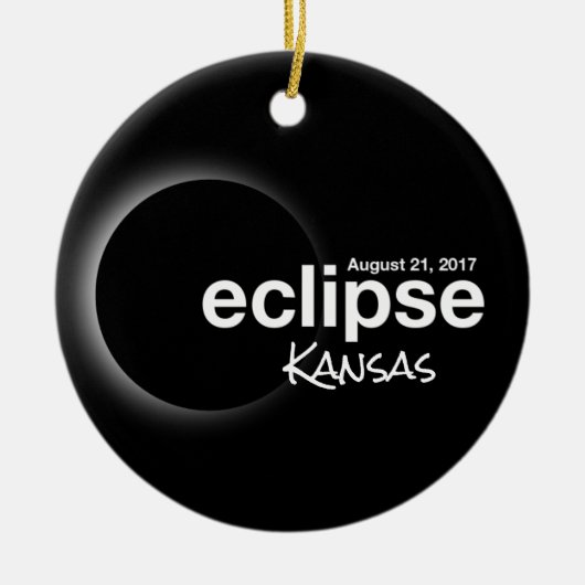 Ornement En Céramique Éclipse solaire totale 2017 - Kansas (Devant)