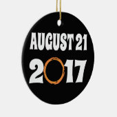 Ornement En Céramique Éclipse solaire totale 21 août 2017 (Droite)