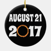 Ornement En Céramique Éclipse solaire totale 21 août 2017 (Dos)