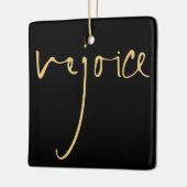 Ornement En Céramique Écriture manuscrite Réjouissez-vous d'or de Noël N (Gauche)