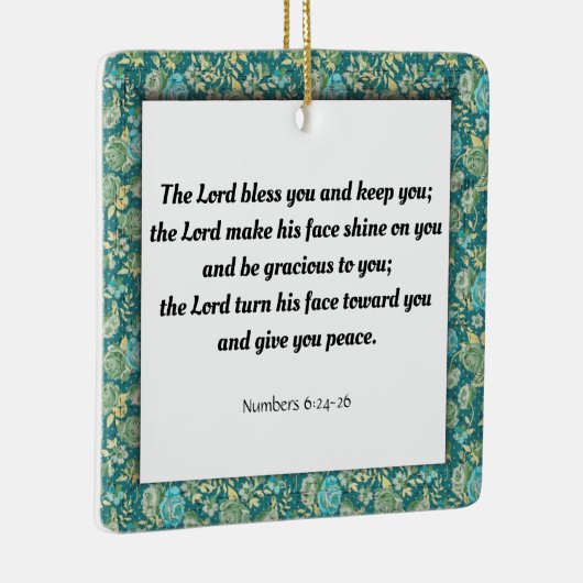 Ornement En Céramique Écriture, Numéros 6:24-26 (Droite)