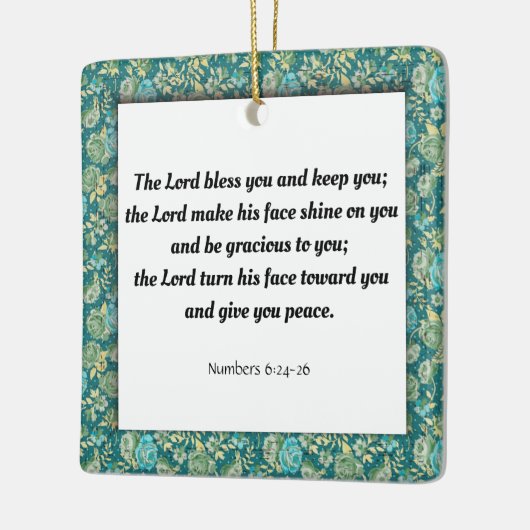 Ornement En Céramique Écriture, Numéros 6:24-26 (Gauche)