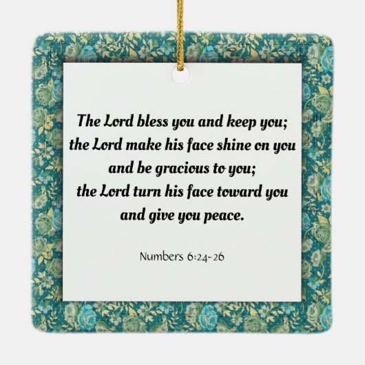 Ornement En Céramique Écriture, Numéros 6:24-26 (Dos)