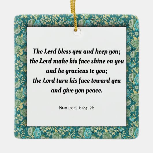 Ornement En Céramique Écriture, Numéros 6:24-26 (Devant)