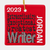 Ornement En Céramique Ecrivain Extraordinaire CUSTOM (Devant)