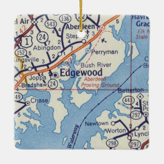 Ornement En Céramique Edgewood MD Vintage Map