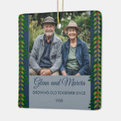 Ornement En Céramique Editable Photo Growing Old Together Since (Gauche)