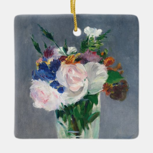 Ornement En Céramique Edouard Manet - Fleurs dans un Vase de Cristal (Devant)
