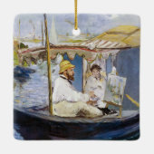 Ornement En Céramique Edouard Manet - Monet dans son Studio Boat (Dos)
