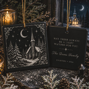 Ornement En Céramique Église d'hiver Yule céleste