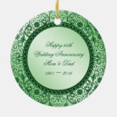 Ornement En Céramique Élégant 55e anniversaire de Mariage (Dos)