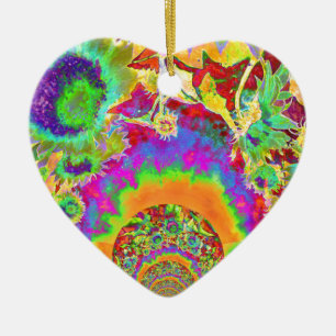 Ornement En Céramique Élégant chou bohème rétro tournesol