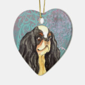 Ornement En Céramique Elégant Français Toy Spaniel (Gauche)