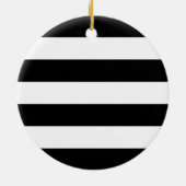Ornement En Céramique Elégant luxe personnalisé noir et blanc rayé (Dos)