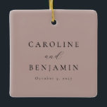 Ornement En Céramique Élégant minimaliste Dusty Mauve Mariage de calligr<br><div class="desc">Élégant minimaliste Dusty Mauve Calligraphie Mariage Ornement céramique</div>