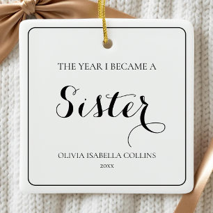 Ornement En Céramique Elégant minimaliste frères et soeurs première soeu