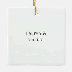 Ornement En Céramique Élégant minimaliste mariage noir blanc clair