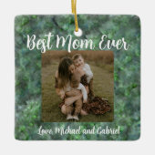 Ornement En Céramique Elégant motif en marbre de quartz vert (Devant)