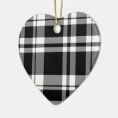 Ornement En Céramique élégant motif en plaid blanc noir (Gauche)