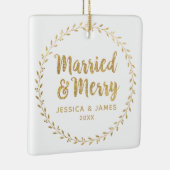 Ornement En Céramique Élégant Noël marié et joyeux (Droite)