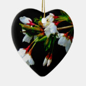 Ornement En Céramique Élégant noir blanc fleuri blanc Blossom (Droite)