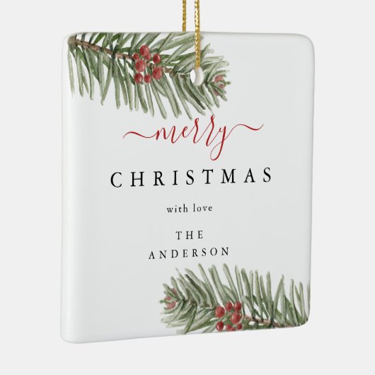 Ornement En Céramique Élégant Pin Rustique Noël Moderne (Droite)