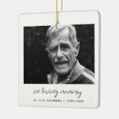 Ornement En Céramique Élégant simple En mémoire d'amour Photo (Gauche)