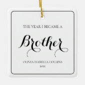 Ornement En Céramique Elégant Simple Noir Moderne 1er Noël Frère (Devant)