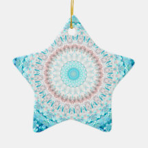 Elégant Sky Blue Crystal Mandala