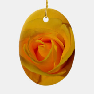 Ornement En Céramique Élégante fleur florale Rose jaune